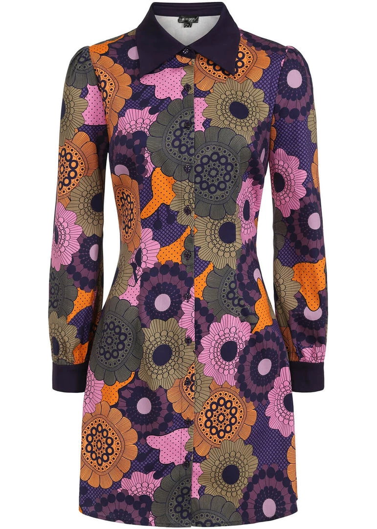 New In Bright & Beautiful Annabelle Groovy Floral 60's Dress Multi