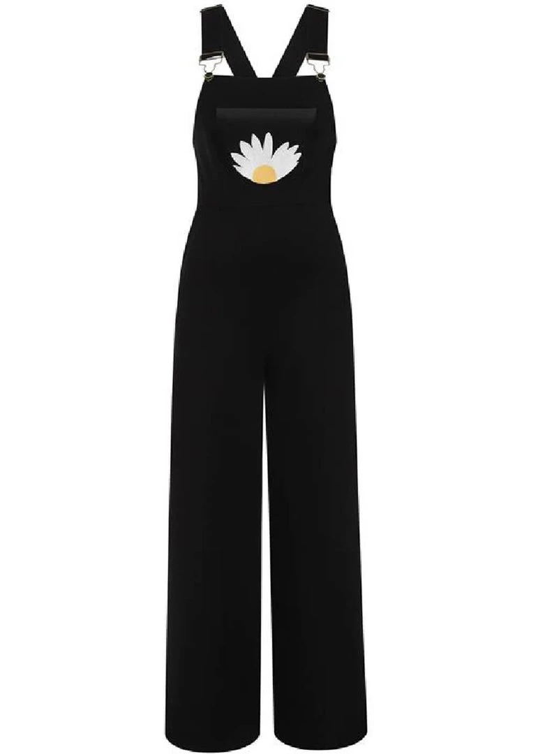 New In Bright & Beautiful Emma Daisy Dreamer 60's Dungarees Black
