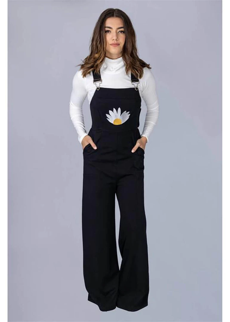 New In Bright & Beautiful Emma Daisy Dreamer 60's Dungarees Black