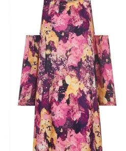 Bright & Beautiful Natasha Marble Galaxy 60's Dress Multi New In