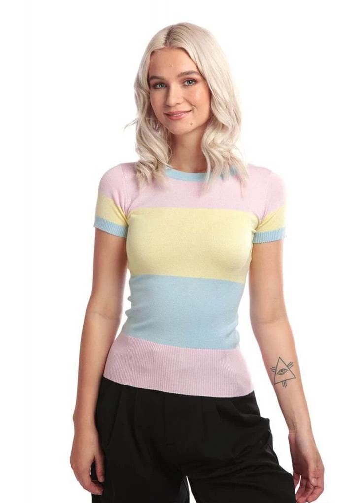 Bright & Beautiful Sydney Striped 70's Jumper Pastel Colours