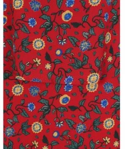 Bright & Beautiful AliĀ Tropical Floral 70's Dress Red