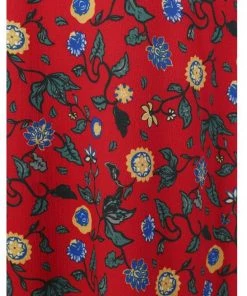 Bright & Beautiful AliĀ Tropical Floral 70's Dress Red