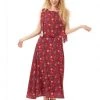 Bright & Beautiful Ali Tropical Floral 70's Dress Red
