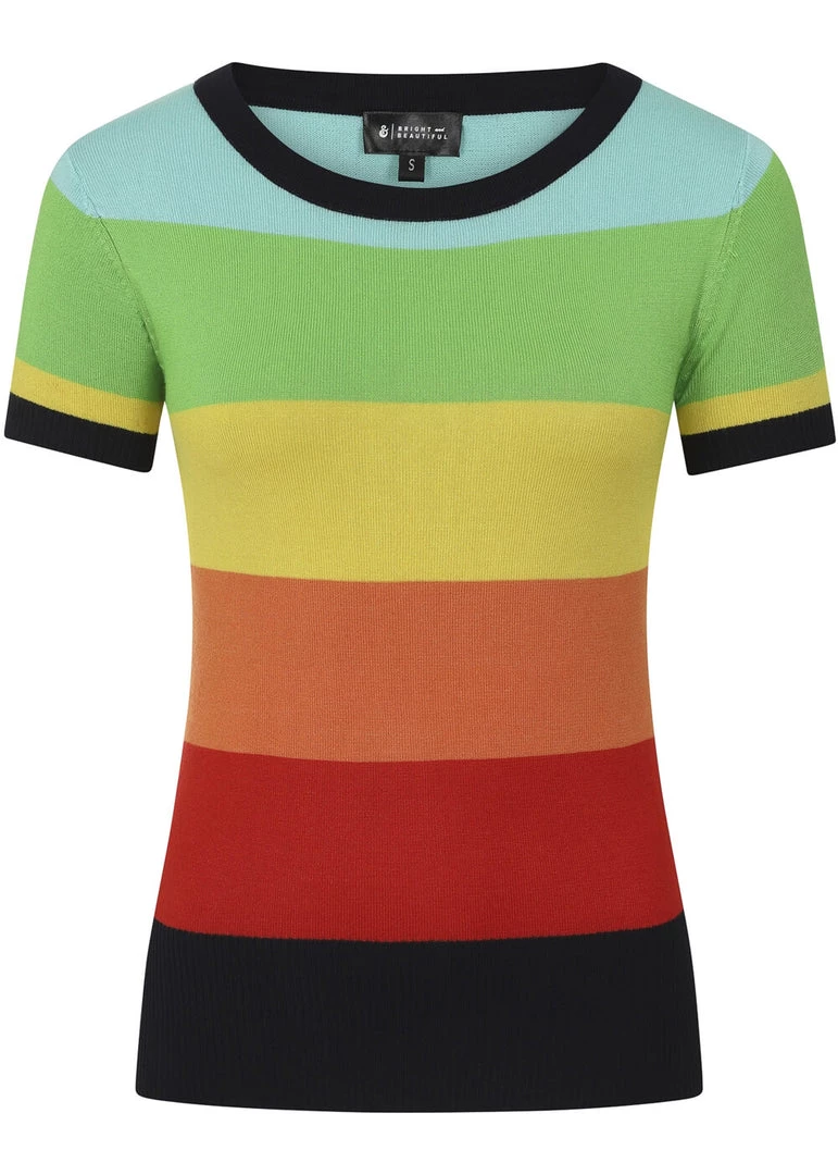 New In Bright & Beautiful Sydney Rainbow 70's Jumper In Multi