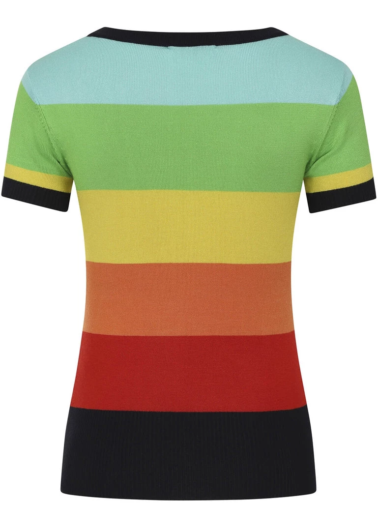 New In Bright & Beautiful Sydney Rainbow 70's Jumper In Multi