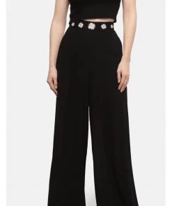 Bright & Beautiful Kim Daisy Dreamer 70's Trousers Black