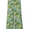New In Bright & Beautiful Kim Floral Palm 70's Trousers Green