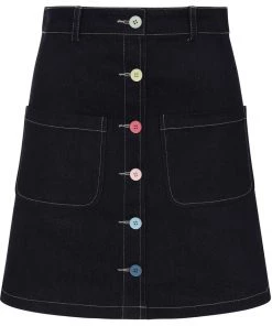 New In Bright & Beautiful Annie Rainbow Dreamer 60's A-Line Skirt Denim