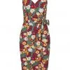 New In Bright & Beautiful Jayleen Tropical Floral 60's Pencil Dress Multi