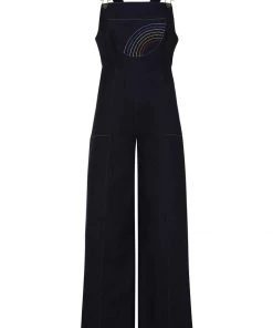 Bright & Beautiful Emma Rainbow Dreamer 60's Dungarees Denim Blue New In