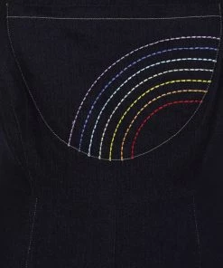 Bright & Beautiful Emma Rainbow Dreamer 60's Dungarees Denim Blue New In