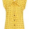 Bright & Beautiful Penny Polka Meadow 70's Blouse Yellow