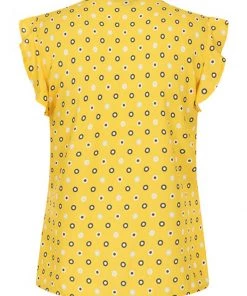 Bright & Beautiful Penny Polka Meadow 70's Blouse Yellow