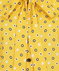 Bright & Beautiful Penny Polka Meadow 70's Blouse Yellow