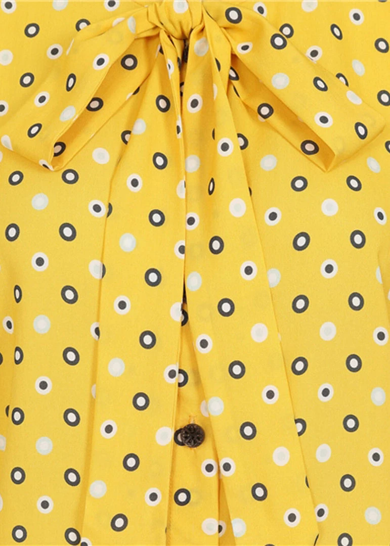 Bright & Beautiful Penny Polka Meadow 70's Blouse Yellow