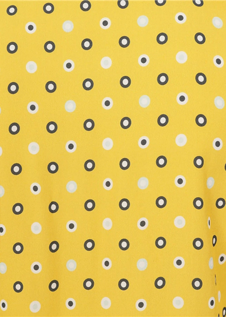 Bright & Beautiful Penny Polka Meadow 70's Blouse Yellow