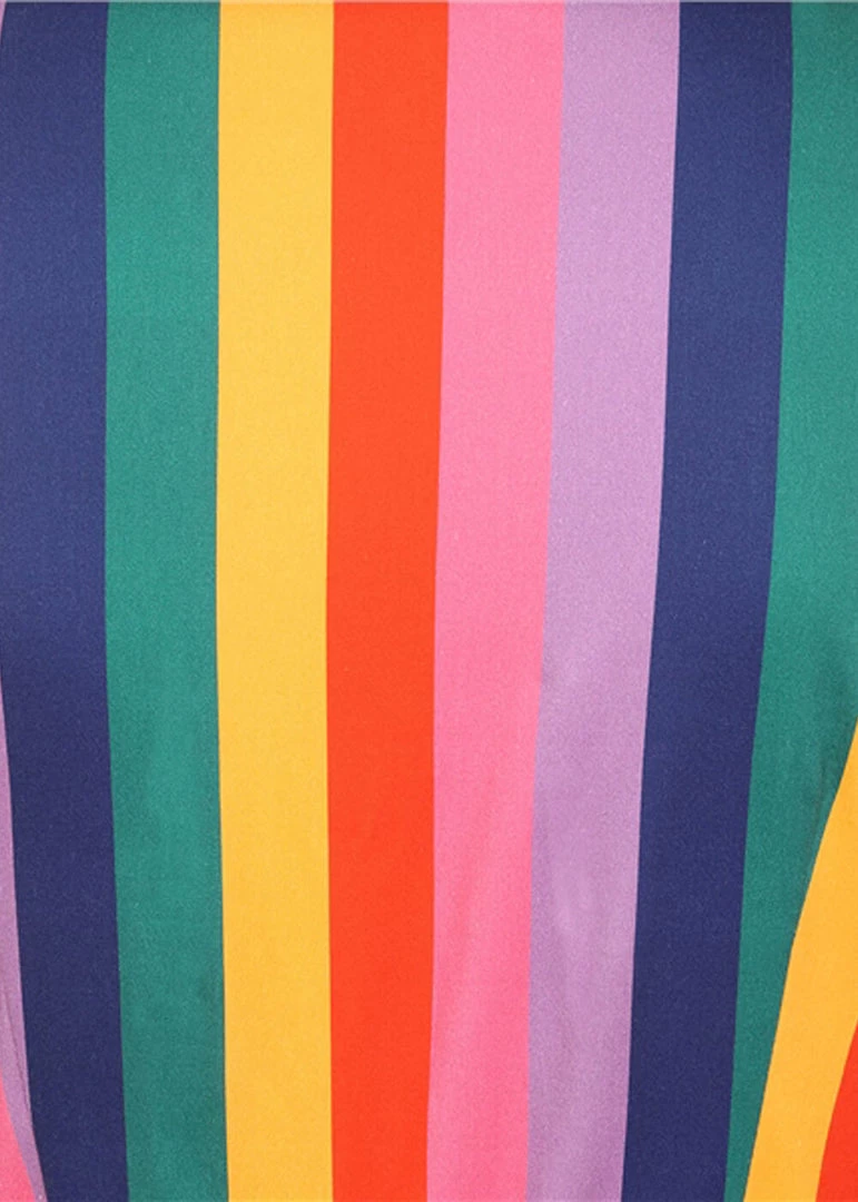 Bright & Beautiful Lauren Rainbow Wishes Stripe 50's Dress Multi
