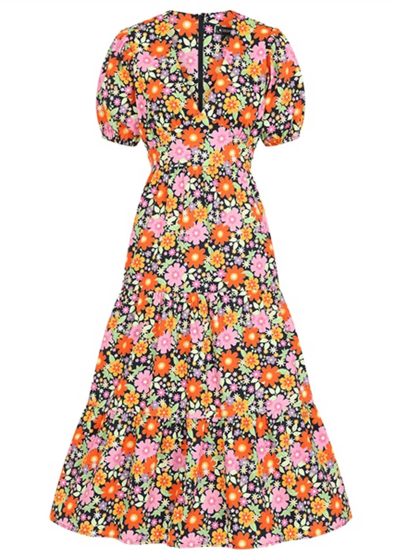 New In Bright & Beautiful Jodie Paradise Bloom 70's Dress Multi