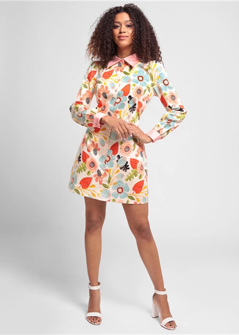 New In Bright & Beautiful Annabell Songbird Floral 60's Dress Multi