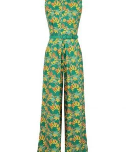 New In Bright & Beautiful Maggie Holiday 70's Trip Jumpsuit Multi