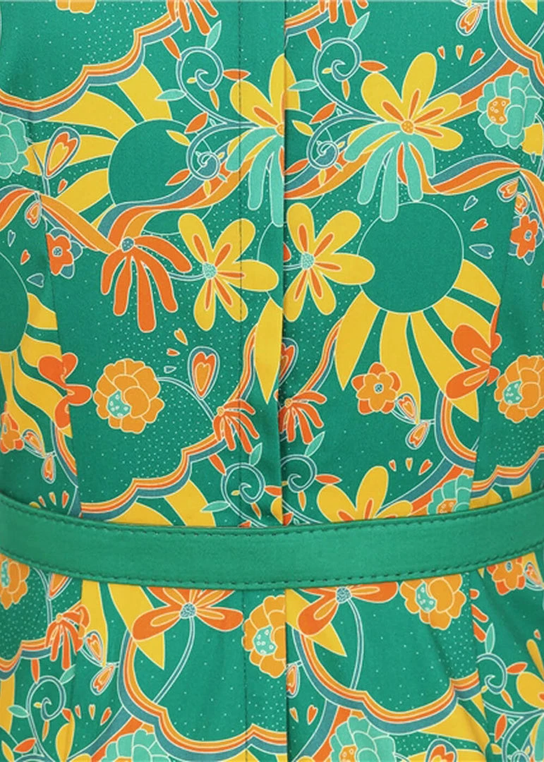 New In Bright & Beautiful Maggie Holiday 70's Trip Jumpsuit Multi