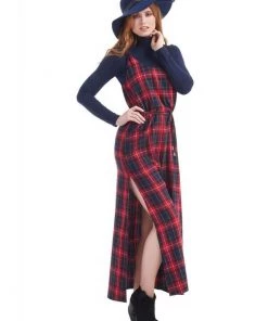 Bright & Beautiful Jamie Tartan 70's Dress Red