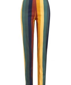 Bright & Beautiful Penny Primary Stripe 70's Trousers Multi
