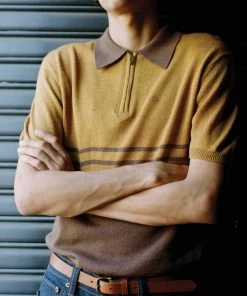 Brixton Heren Allen Knit Polo Brown