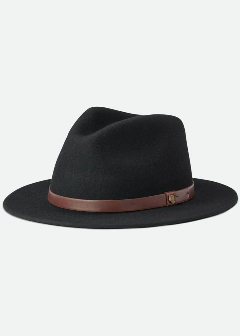 Brixton Messer Fedora Hat Black New In