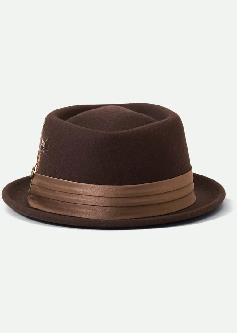 New In Brixton Stout Pork Pie Hat Brown Bronze