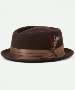 New In Brixton Stout Pork Pie Hat Brown Bronze