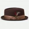 New In Brixton Stout Pork Pie Hat Brown Bronze