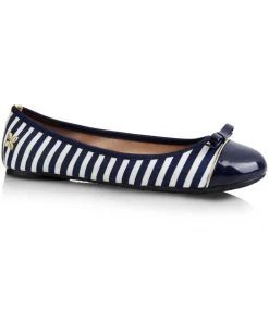 Butterfly Twist Care Stripe Foldable Flats Navy White