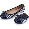Butterfly Twist Care Stripe Foldable Flats Navy White