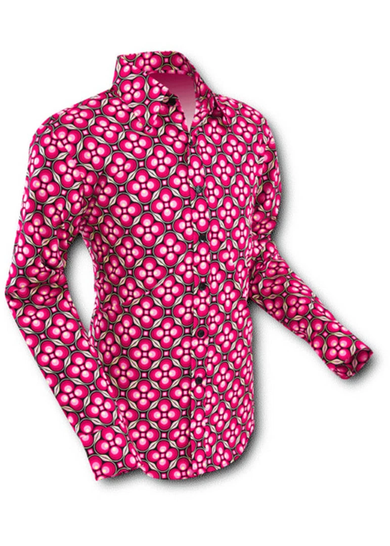 New In Chenaski Mens Dotsgrid 70's Shirt Red