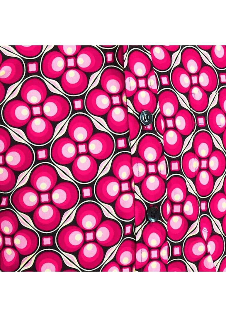 New In Chenaski Mens Dotsgrid 70's Shirt Red