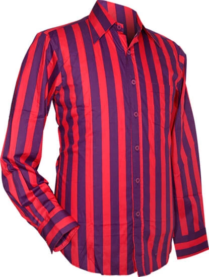 New In Chenaski Mens Stripes 70's Shirt Violet Pink