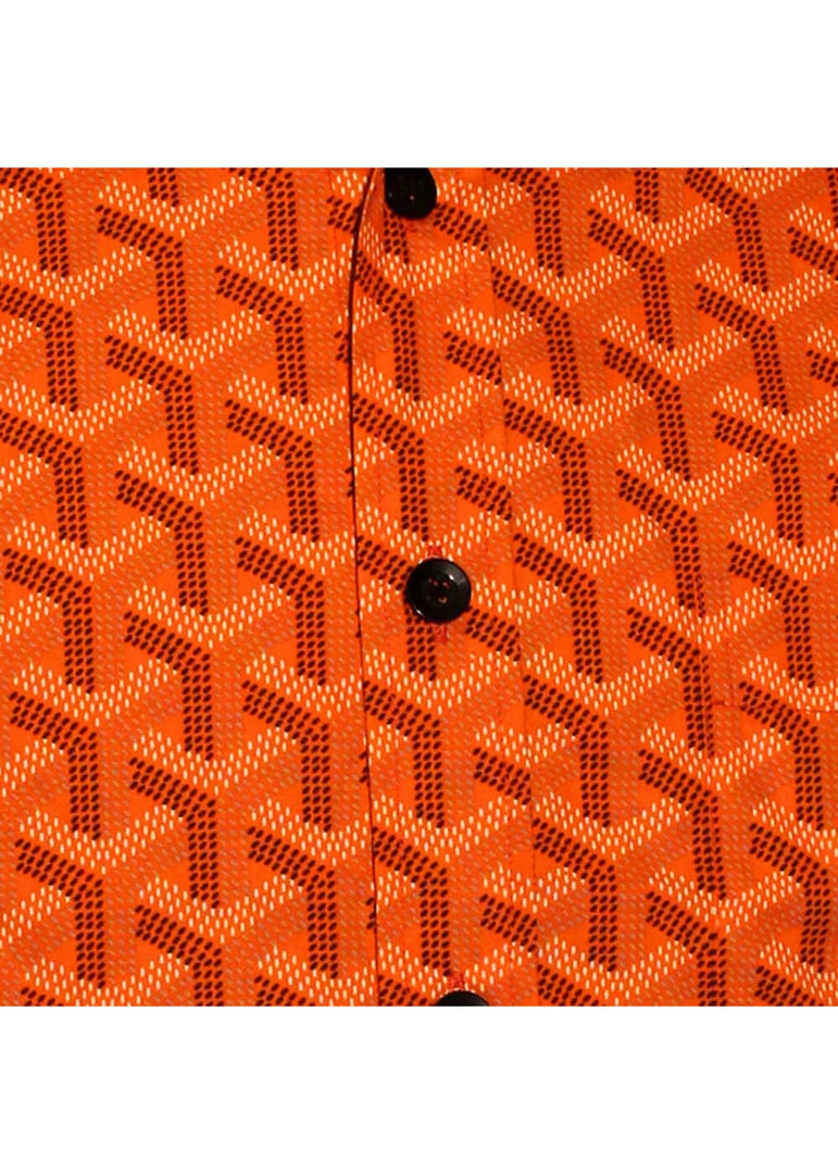 New In Chenaski Mens Bridges 70's Shirt Orange