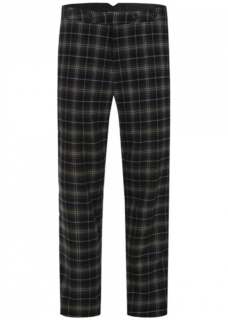 New In Chet Rock Mens Chuck Tartan Trousers Green