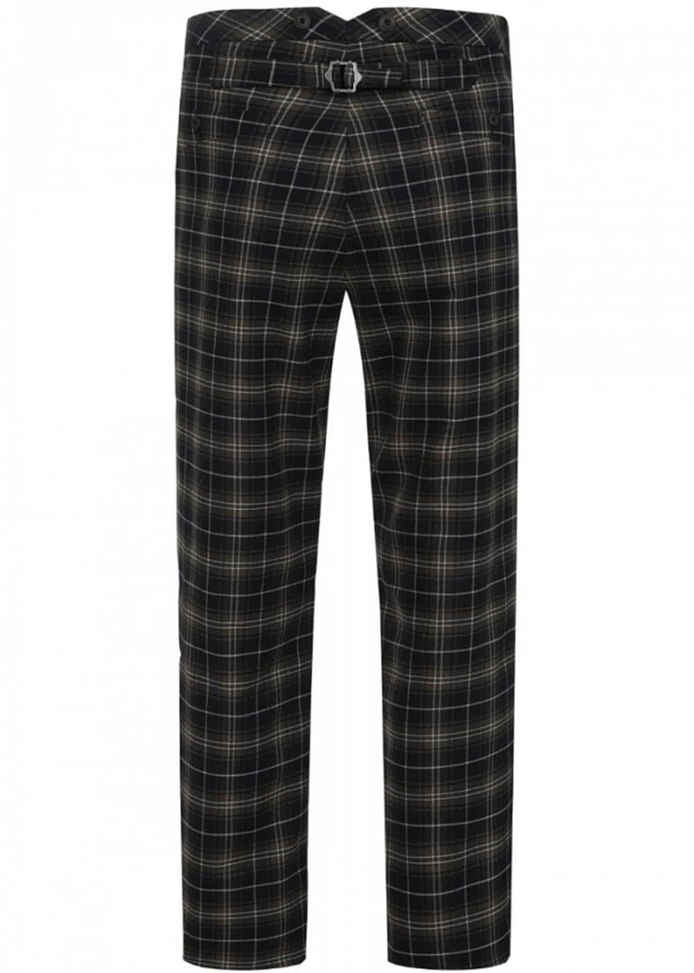 New In Chet Rock Mens Chuck Tartan Trousers Green