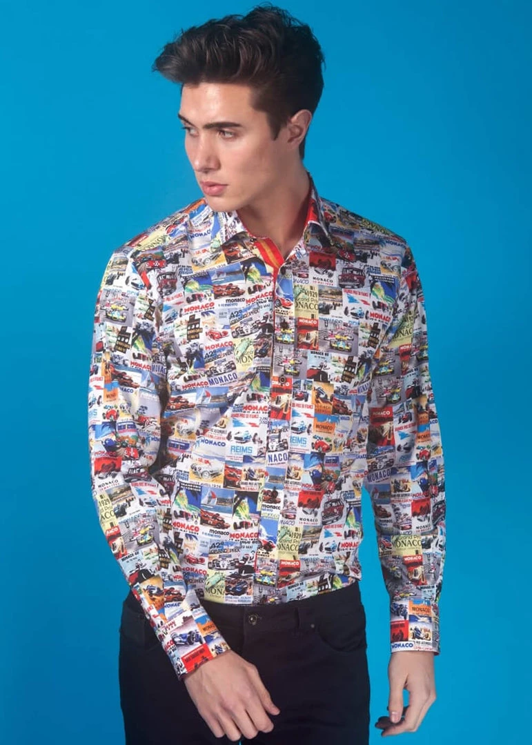 Claudio Lugli Mens Monaco Grand Prix Shirt Multi