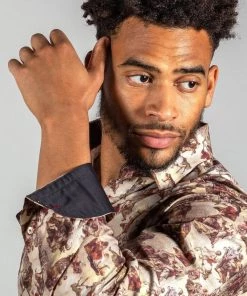 Claudio Lugli Mens Divinity Vatican Paintings Overhemd Beige