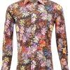 New In Claudio Lugli Mens Autumn Diasy Shirt Brown