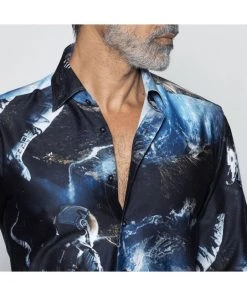 Claudio Lugli Mens Space Walk Shirt Black New In