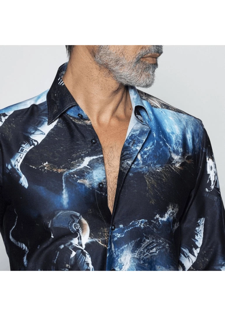 Claudio Lugli Mens Space Walk Shirt Black New In