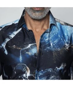 Claudio Lugli Mens Space Walk Shirt Black New In