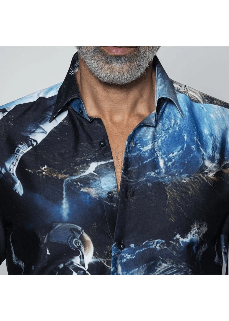 Claudio Lugli Mens Space Walk Shirt Black New In