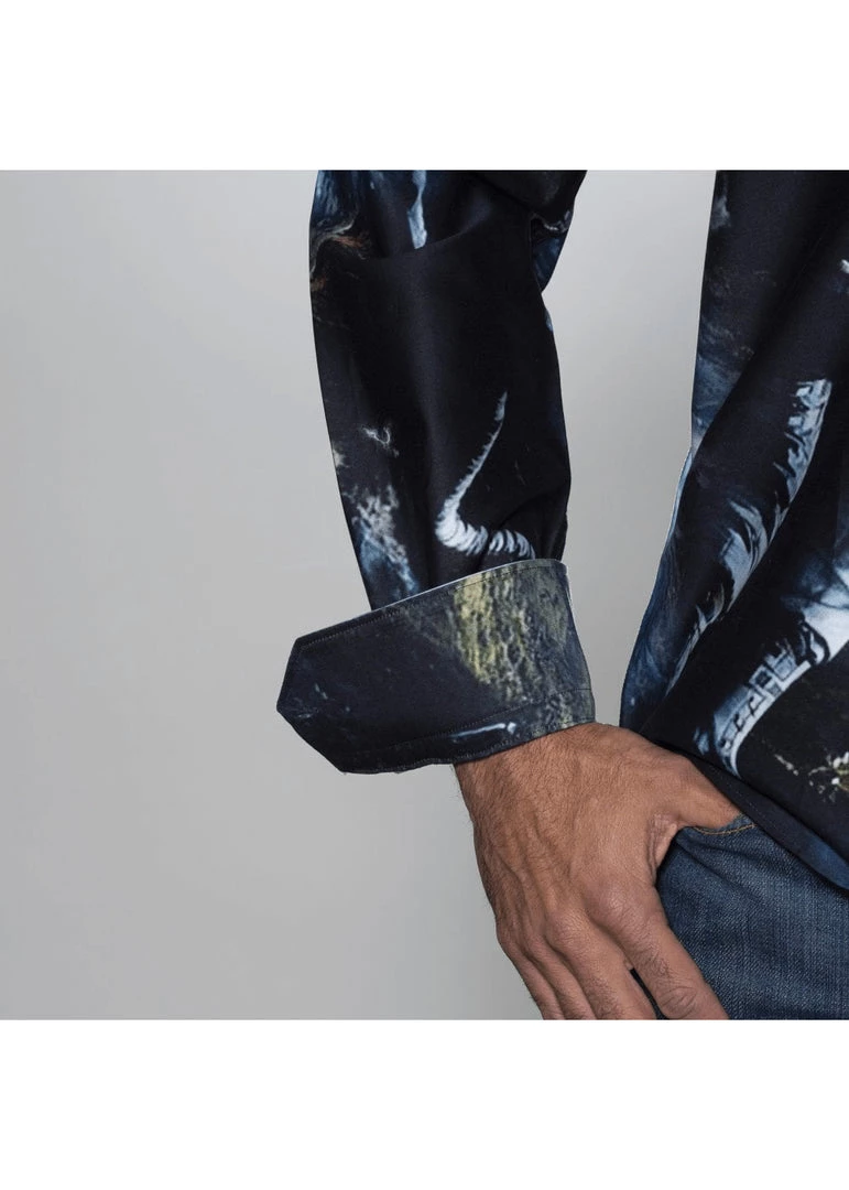 Claudio Lugli Mens Space Walk Shirt Black New In