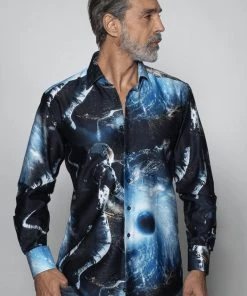 Claudio Lugli Mens Space Walk Shirt Black New In